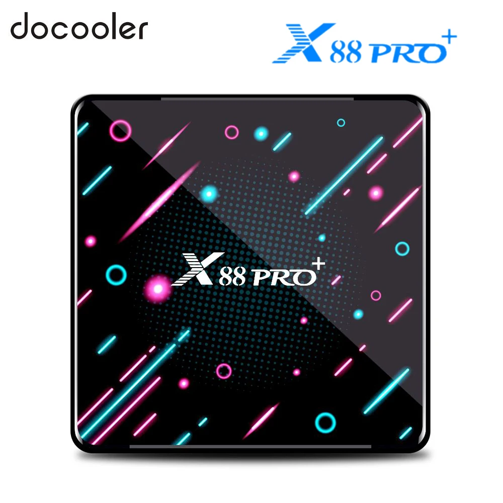 Смарт ТВ приставка X88 Pro Plus Android 9,0 Восьмиядерный RK3368 4 Гб 128 ГБ голосовой помощник Google 4K двойной Wifi BT Netflix быстрая приставка