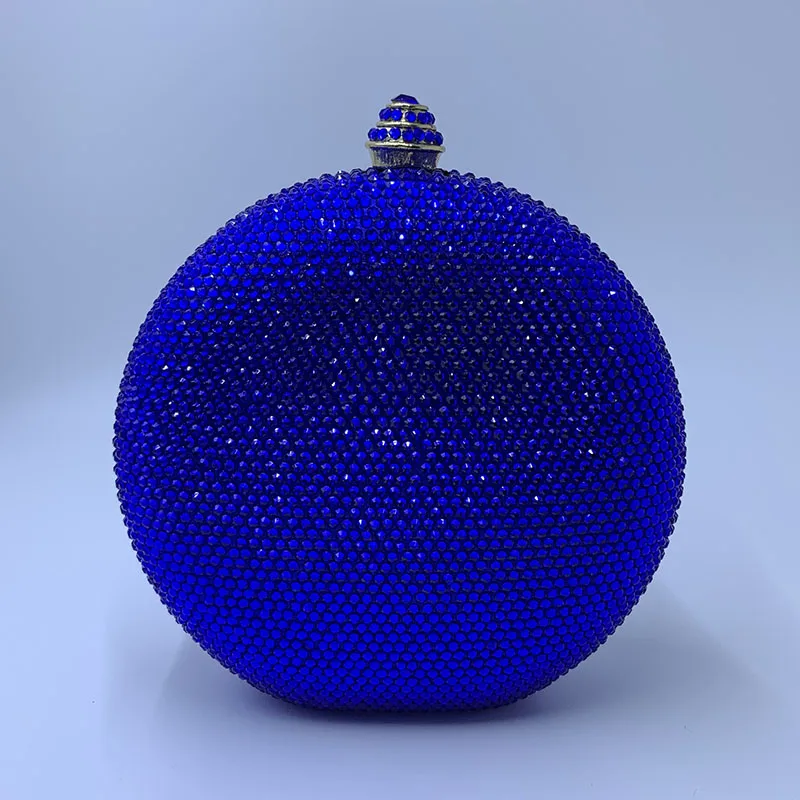 Royal blue NUPHIA Mini Round Hard Box Ball Shape Party Clutch and Evening Bag for Womens - Цвет: Royal blue