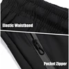 Queshark Men Reflective Ice Silk Quick Dry Running Pants Zipper Pockets Breathable Training Jogging Cycling Fitness Trousers 5