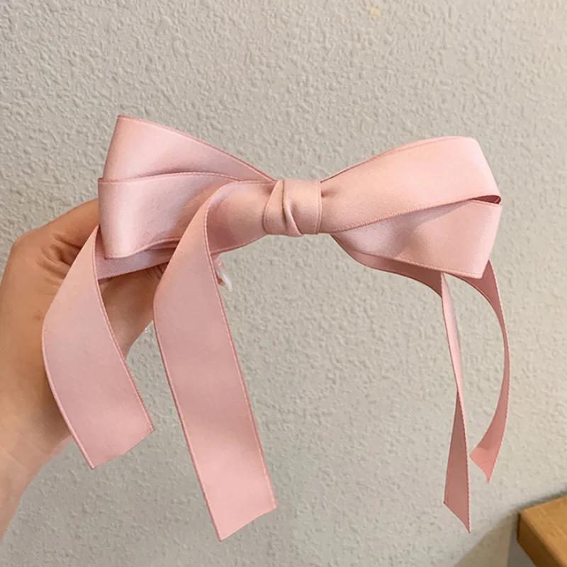 head scarves Fashion Ladies Hairpin Fashion Ribbon Hairpin Big Bow Hairpin For Women Girls Satin Cute Hairpin Hair bride hair clip