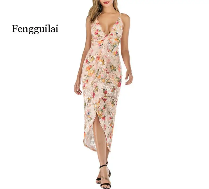 

Sexy print Sequins summer maxi dress women Strap Backless Bandage party Long dress elegant bodycon vintage dresses vestidos New