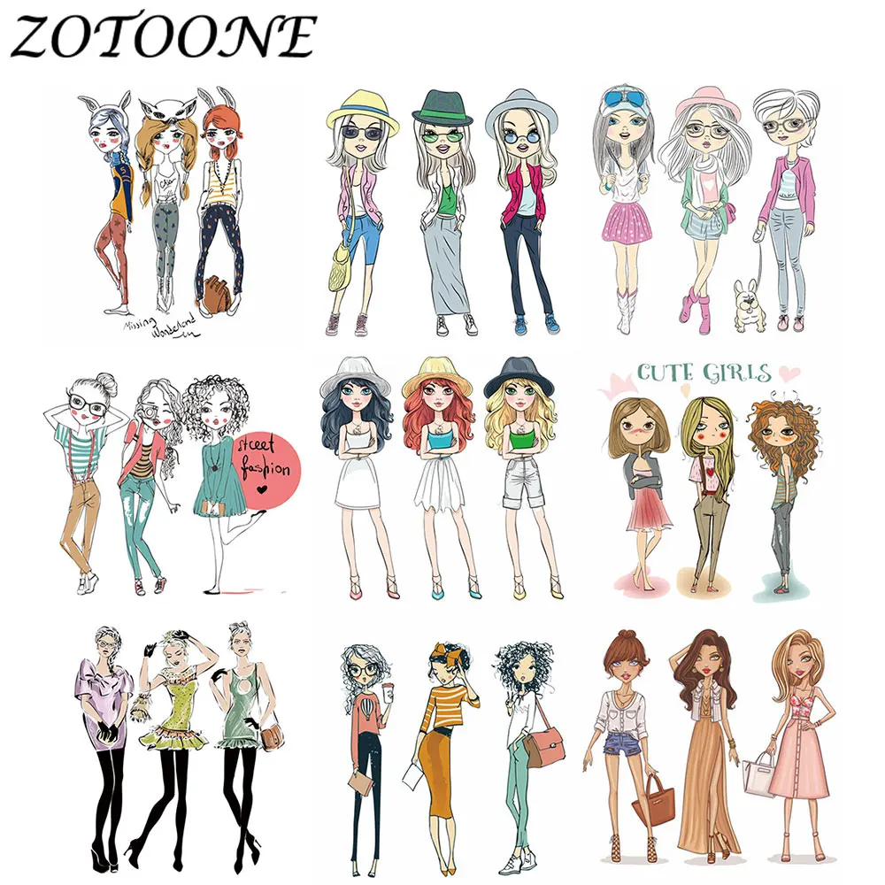 Женская нашивка ZOTOONE приклеивающаяся утюгом для одежды 1 шт. модная девушек