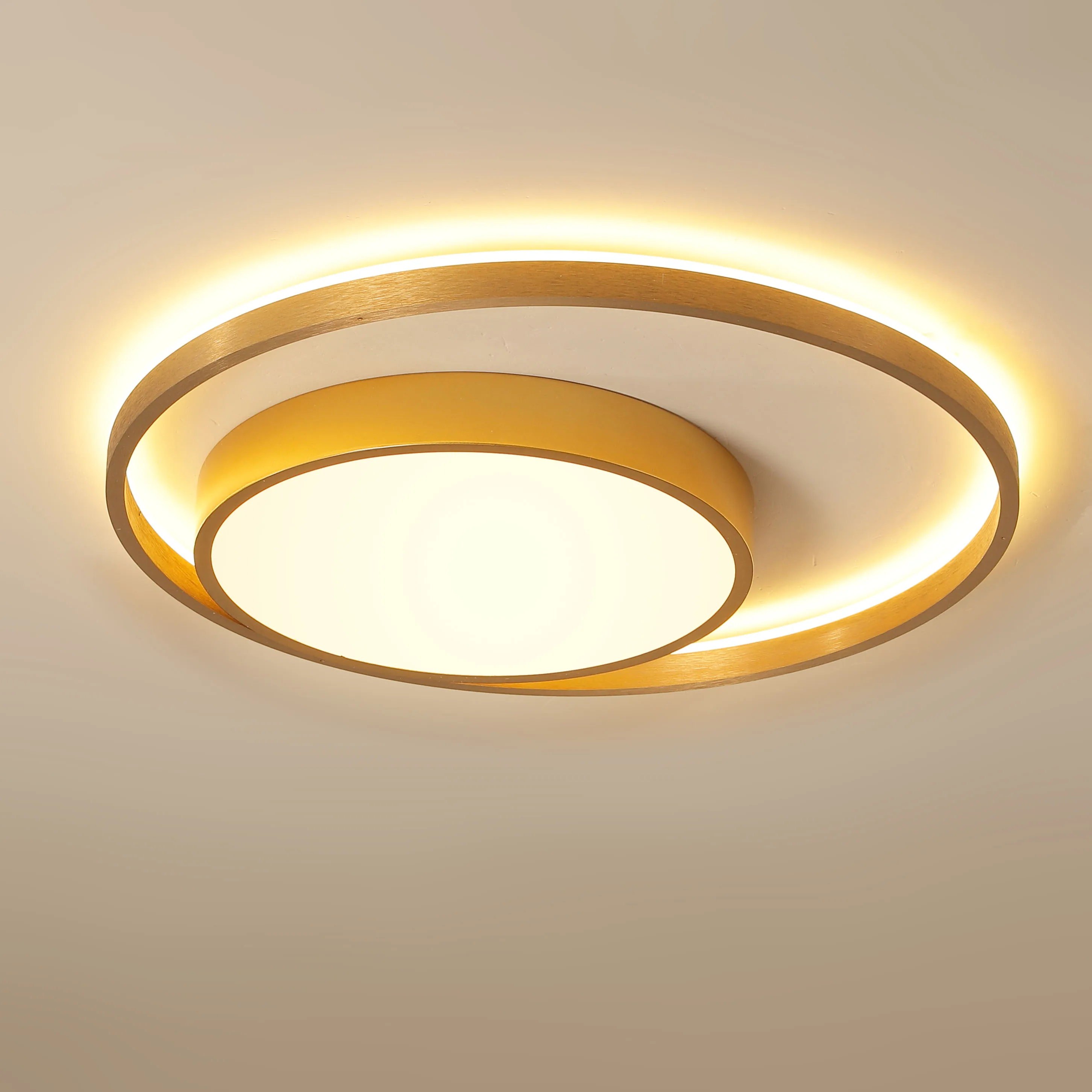 

LOFAHS Aluminum Acrylic Golden Luxury Ceiling Lamp Led Lighting Fixtures Modern Ceiling Lights dimmable Bedroom Ceiling Lights