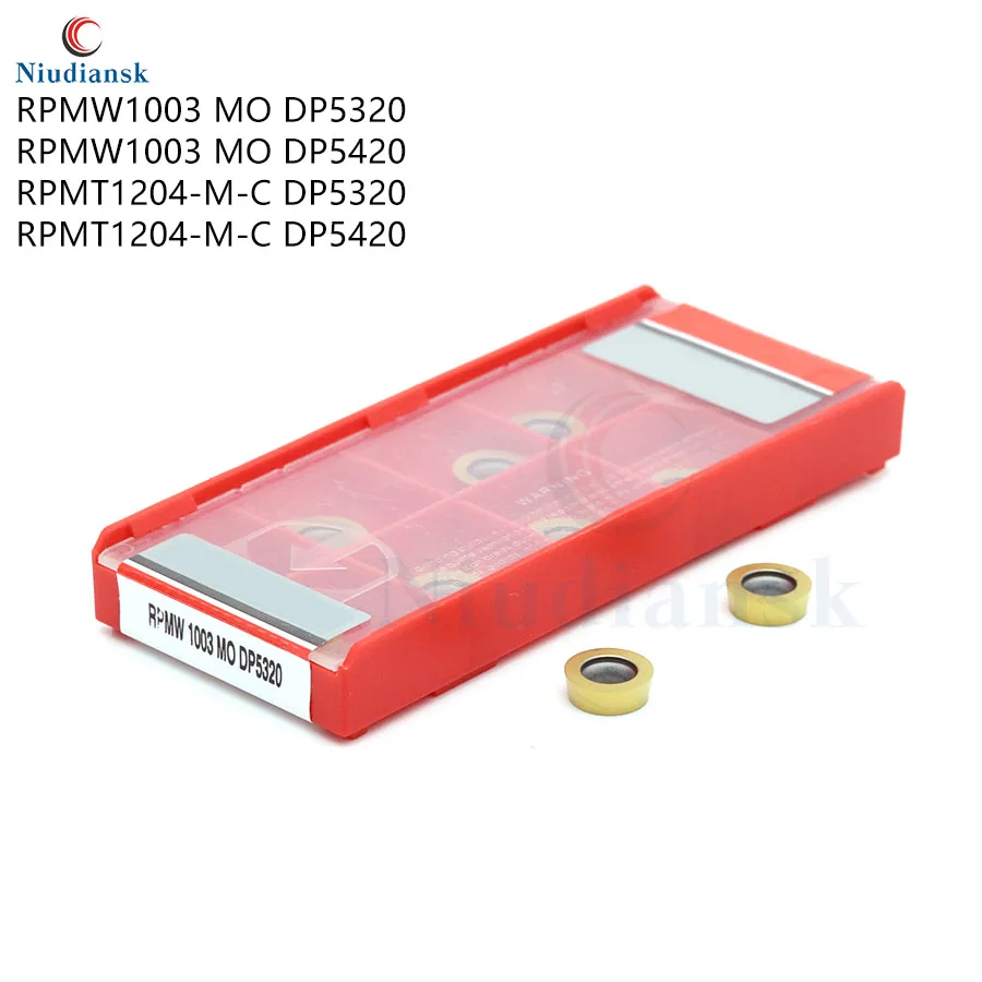 Insertos de carburo de RPMT1204-M-C DP5320, herramientas de torneado, RPMW1003 MO DP5420 DP5320, CNC, insertos de fresado, 10 Uds.
