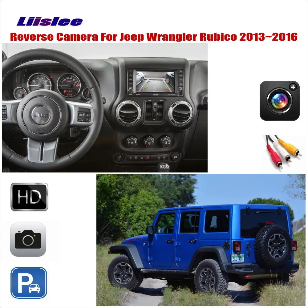 

Car Back Up Reverse Rear View Camera For Jeep Wrangler Rubico 2013~2016 Compatible With Original Screen RCA Adapter Connector