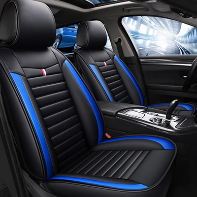 Спортивный кожаный чехол для сидения автомобиля для Защитные чехлы для сидений, сшитые специально для chery tiggo t115 7 в 1/3/5 Cowin Fulwin Riich E5 E3 QQ3 6 V5 всех моделей автомобильные аксессуары - Название цвета: black blue