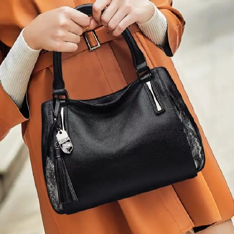 genuine leather tote