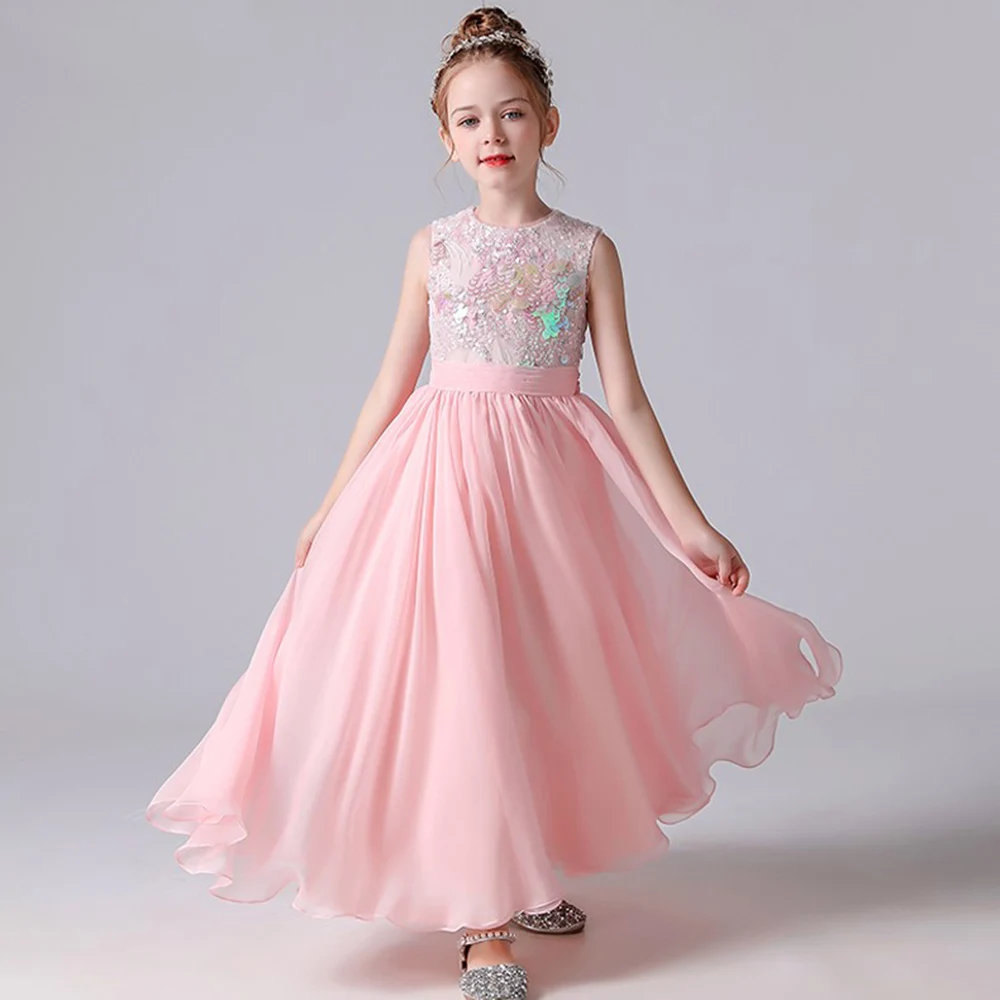 Dideyttawl Customized Sequined Pink Flower Girl Dresses Kids Weddings  Birthday Party Cute Pageant Gowns Junior Bridesmaid Dress - AliExpress 320