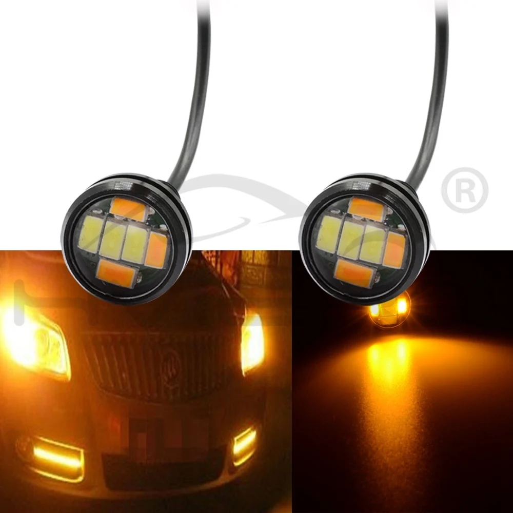 Hviero 23mm Eagle Eye 5730 6LED Light White Yellow Daytime Running Light DRL Spot light Signal Lamps Backup Car Motor Led Parking