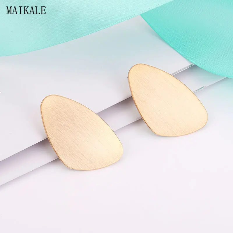 MAIKALE, простые большие серьги-гвоздики для женщин, золотые, медные, сплав, массивные серьги, этнические серьги, модные ювелирные изделия, Brincos Bijoux