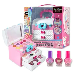 Coiffeuse de maquillage pour enfants, jouets de mode, ensemble de beauté, sûr, Non toxique, facile à nettoyer, Kit de maquillage pour robe de fille, cadeau de maison 
