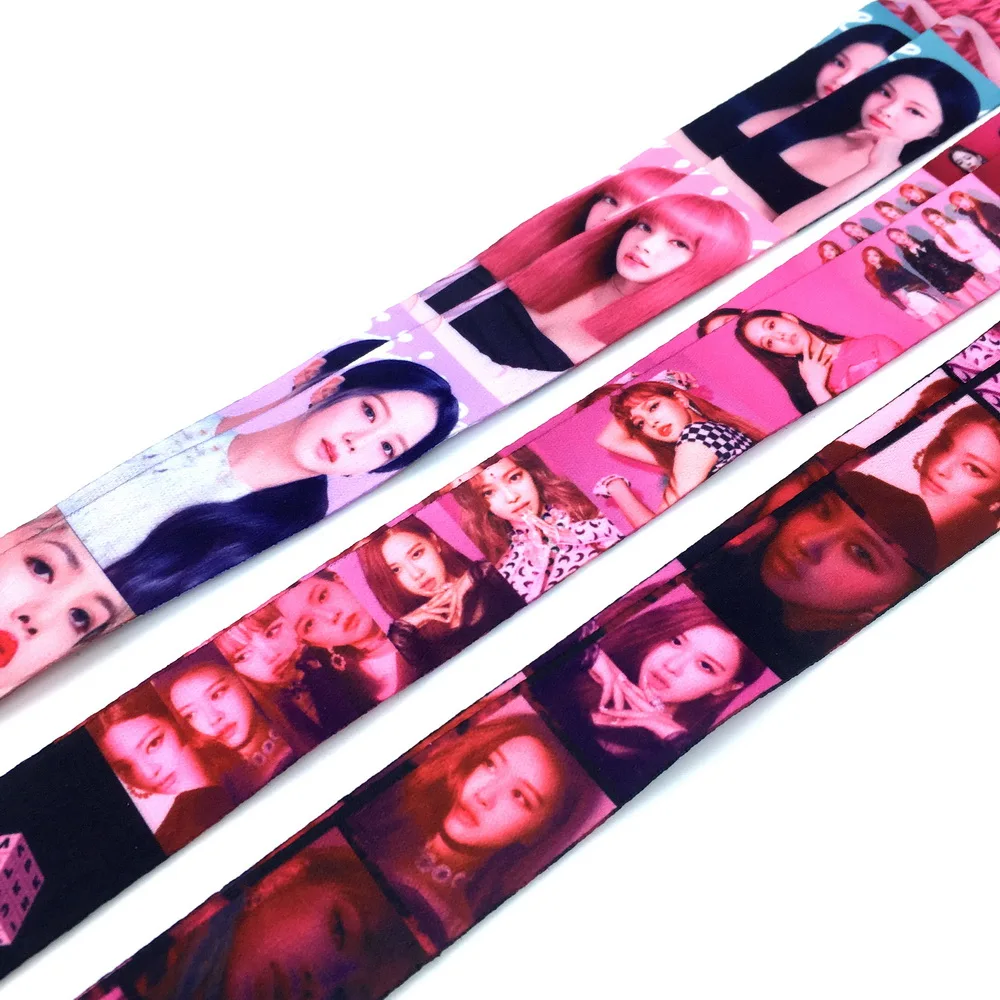 Черный розовый шнурок для сотового телефона ID карты брелок Подвеска шеи ремни