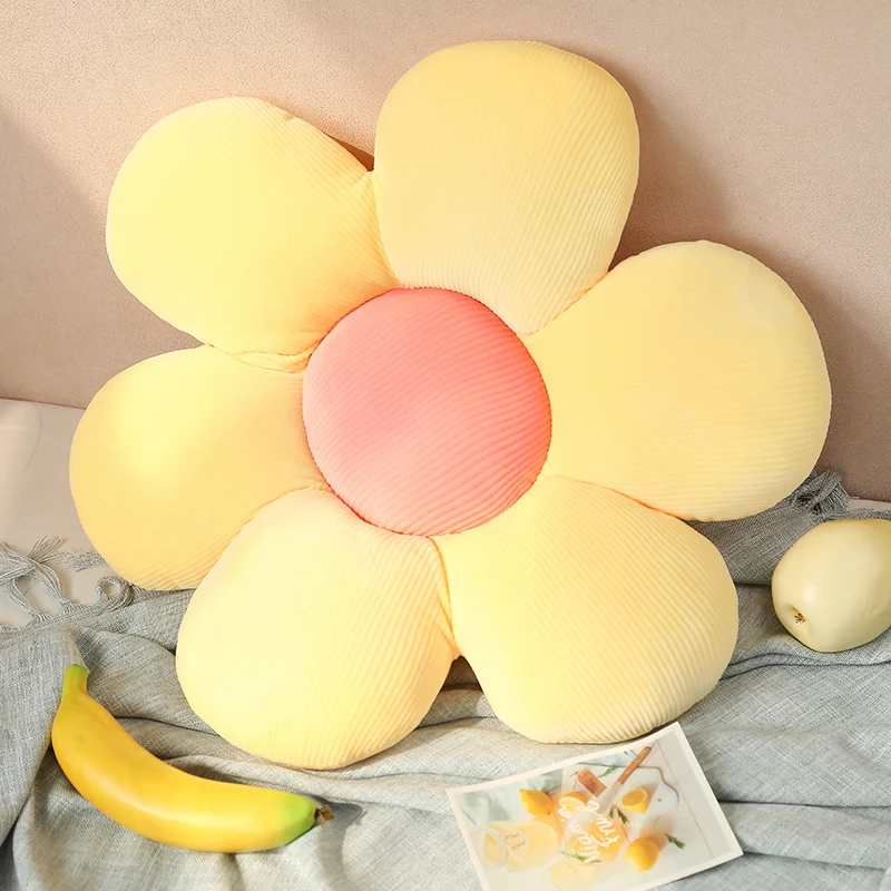 Soft Pink Sunflower Petal Cushion - Girly Room Decor Pillow