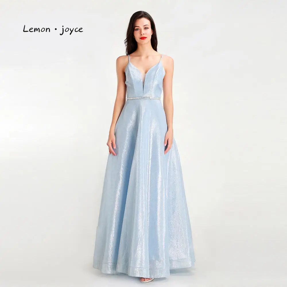 Лимонный светильник joyce синие платья для выпускного вечера сексуальные с v-образным вырезом без спинки Простые Вечерние платья вечерние платья размера плюс