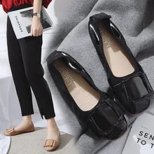 Тонкие Туфли; женская обувь на мягкой подошве с квадратным носком; туфли на плоской подошве с закрытым носком для беременных женщин; женские мокасины; Новинка