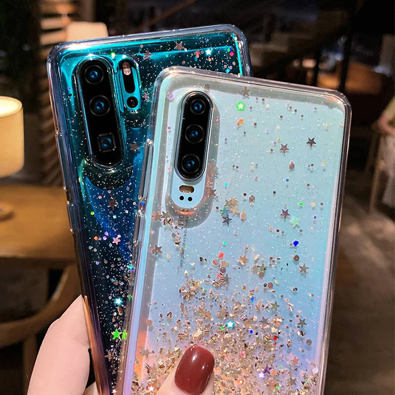С сияющими блестками и пайетками чехол для huawei P Smart плюс Z Y9 Y6 ...