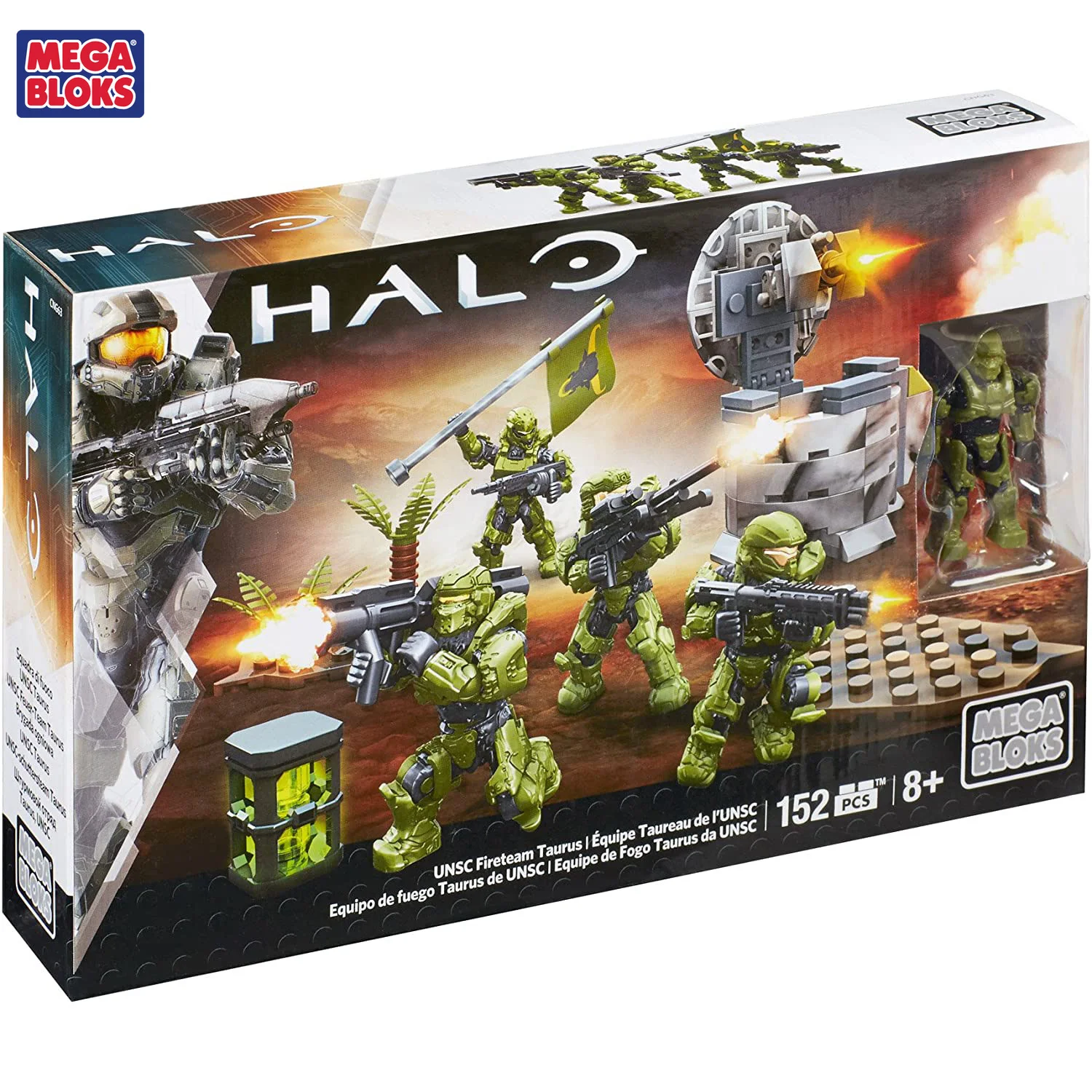 Mega Bloks MEGABLOKS Halo UNSC Fireteam Taurus Warrior-152 шт./pzs-детские игрушки для праздника детей 8 лет |