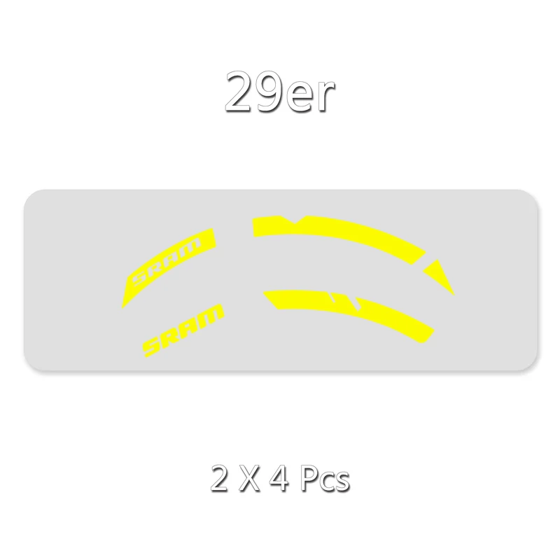 29er Yellow Наклейки на колеса велосипеда SRAM mtb, велосипедные наклейки, аксессуары для велоспорта, виниловые наклейки для защиты от солнца для шоссейного велосипеда - Цвет: 29er Yellow