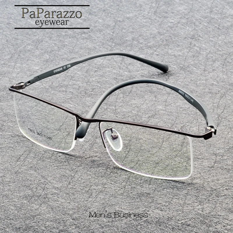 Фирменный дизайн деловые мужские металлические очки для близорукости оправа