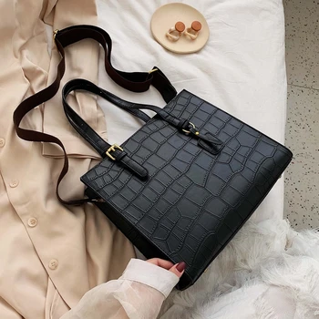 

2020 Winter Women Bag Stone Pattern Shoulder PU Leather Luxury Handbags Bags Sac A Main Femme Travel Handbag Bolsa Feminina