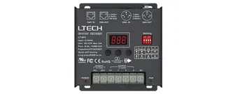 

DMX-PWM Decoder;DC12-24V input;8A*3CH Max 24A 576W output XLR-3/RJ45 Port 3 Channel RGB Strip DMX512 Decoder LT-903