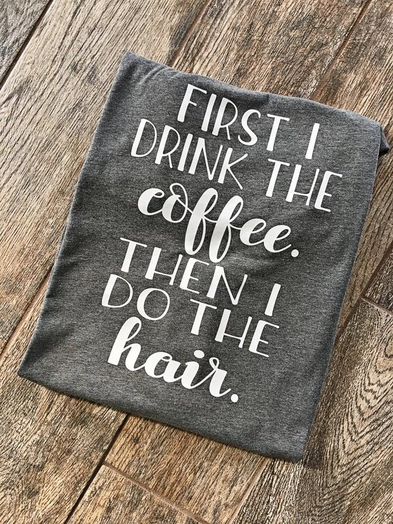 Футболка с надписью I drink the coffee then do hair Boyfriend унисекс красивая футболка