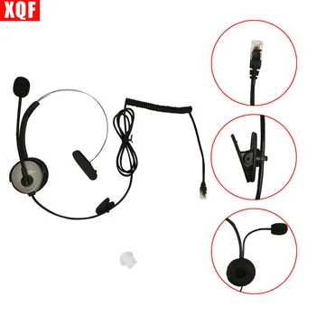

XQF 10PCS 4-pin RJ11 Crystal Head Telephone Monaural Headset MIC Phone Prevent Noise Silver Earpiece