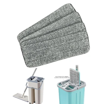 

4/6 PCS Hot New Handwash-Free Mop Cloth Flate Mop Microfiber Pads Practical Household Dust Remover HY99
