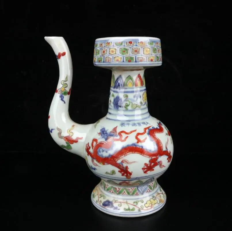 

Фарфоровый чайник с драконом, статуя ручной работы, 5 цветная глазурованная керамика