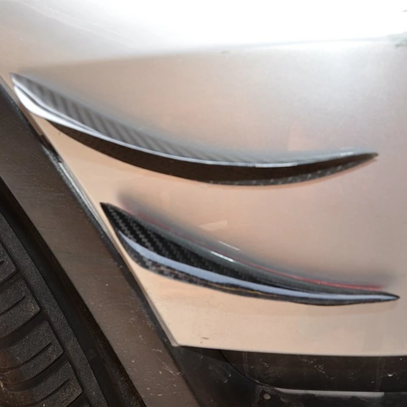 

New 4Pcs Universal C Style Carbon Fiber Front Bumper Canards Shark Fins Deflectors Lip Kit Canards Splitters
