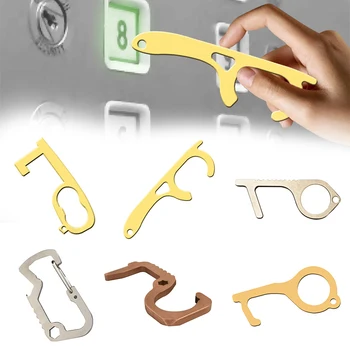 

Portable Hygiene Door Opener Tools Non-contact, -isolated Door Handle Elevator Keychain Brass Hhandheld Door Opener