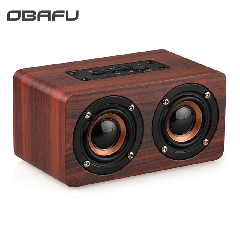 Деревянная Беспроводная bluetooth колонка Obafu портативная Hi Fi ударная басовая