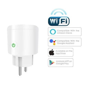 

EU Smart Home Plug Wireless Wi-Fi Remote Control Socket Voice Control Smart Power Outlet Support Alexa Google Home
