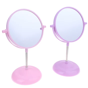 

Personalize Mirror Hot Sale 2019 Double-sided Flat Makeup Mirrors Desktop Oval Small Portable Dressing Pink Princess Mirror