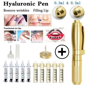 

0.3ml & 0.5ml gold hyaluronic acid pen atomizer hyaluron gun No-Needle Mesotherapy gun acid injection pen lip filler injector