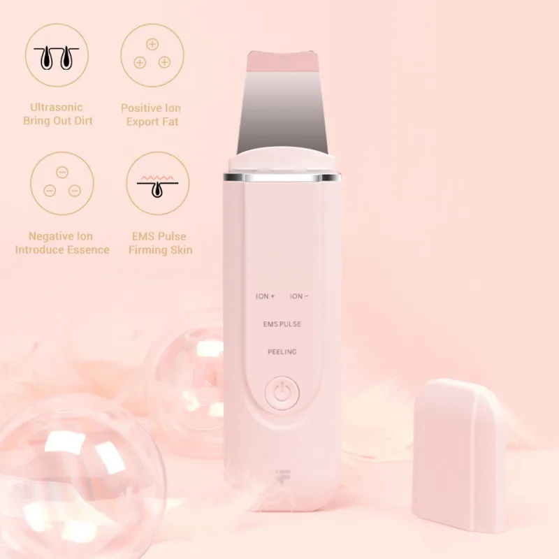 

Ultrasonic Ion Cleansing Blackhead Massage Skin Scrubber Peeling Shovel Facial cleasing Tool Facial Pore Cleaner Machine