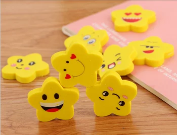 

Wholesale Eraser 210pcs/Lot Cartoon Star Expression Rubber Eraser Learning Stationery Eraser Student Prize Gift Eraser 007