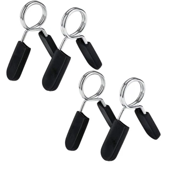 

4Pcs Spring Collars Clips Exercise Collar Barbell Clamps for Olympic Bars Dumbbells Fitness Training Gym Equipment