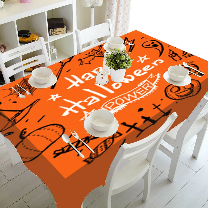 INTERESTPRINT Home Decoration Happy Halloween Orange Pumpkin Cotton Linen Tablecloth Sets 60 X 120 Inches Desk Sofa Table Cloth Cover for Party Decor INTERESTPRINT Home Decoration Happy Halloween Orange Pumpkin Cotton Linen Tablecloth Sets 60 X 120 Inches Desk Sofa Table Cloth Cover for Party Decor