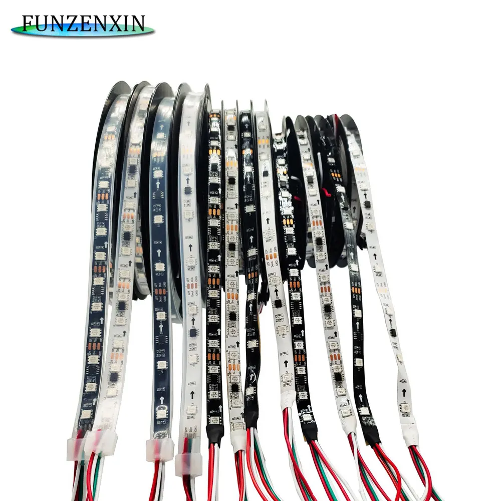 30/48/60 СВУ/m Led PixeIs WS2811 цветных (RGB) светодиодных лент 5050 SMD AddressabIe внешние 1 Ic ControI 3