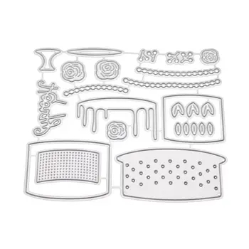 

Birthday Cake Metal Cutting Dies Stencil DIY Scrapbooking Album Stamp Paper Card Embossing Crafts Decor