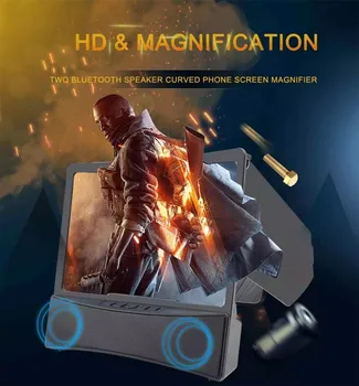 

L10 Curved Screen Mobile Phone Screen Amplifier Built-in Bluetooth Speaker Universal Portable 3D Video Enlarge Screen Magnifier