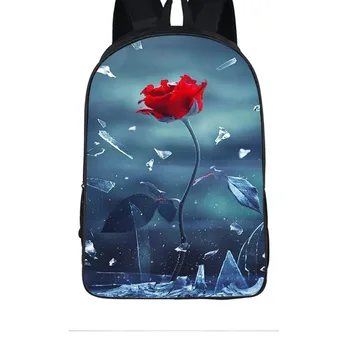 

New fashion children's school bag youth girl printing Mochila student school bag rose school bag children travel backpack