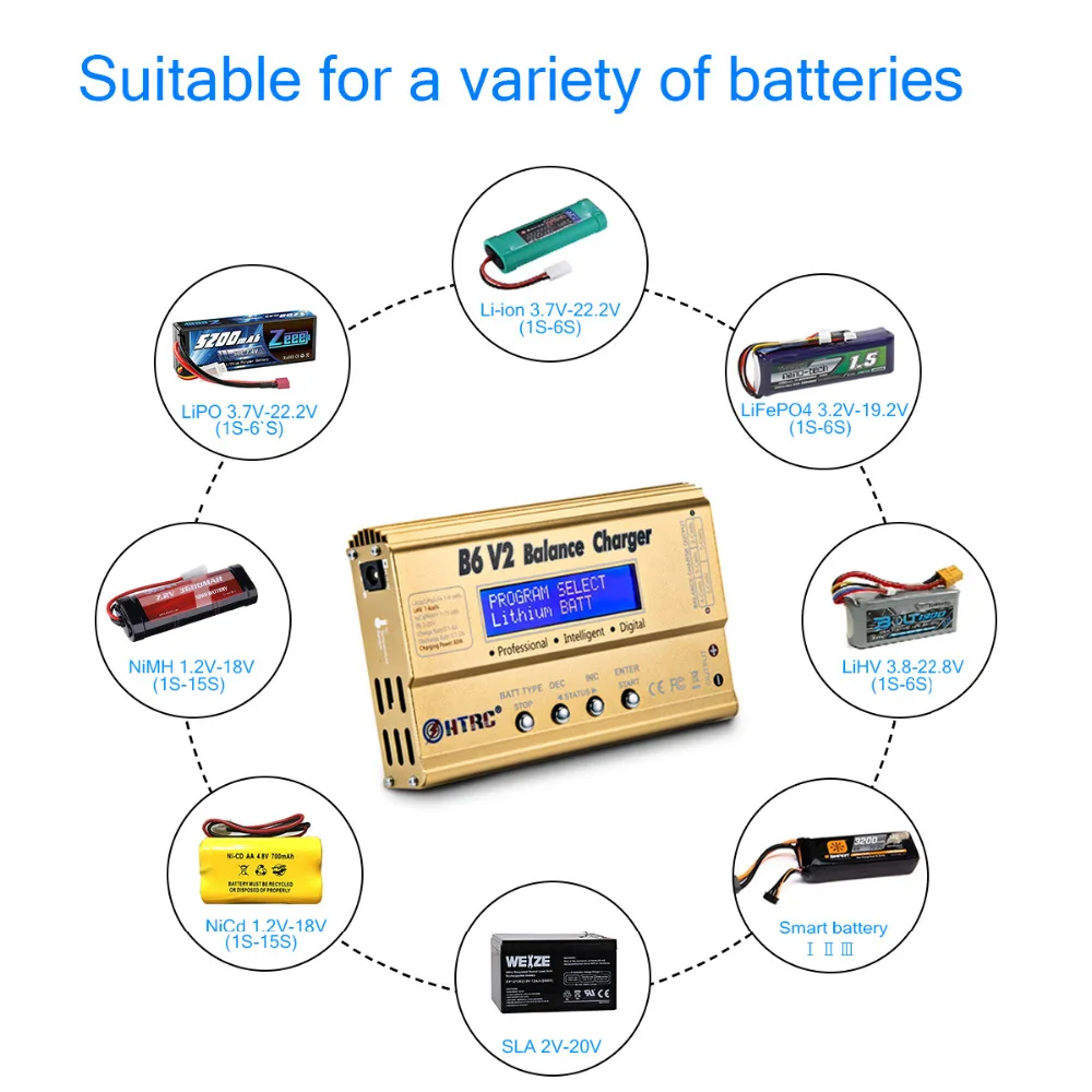 HTRC Imax b6 v2 Зарядное устройство для баланса 80 Вт Профессиональный для LiHV LiIonLiFe NiCd NiMH PB литий-полимерный аккумулятор зарядное устройство Цифровое зарядное устройство