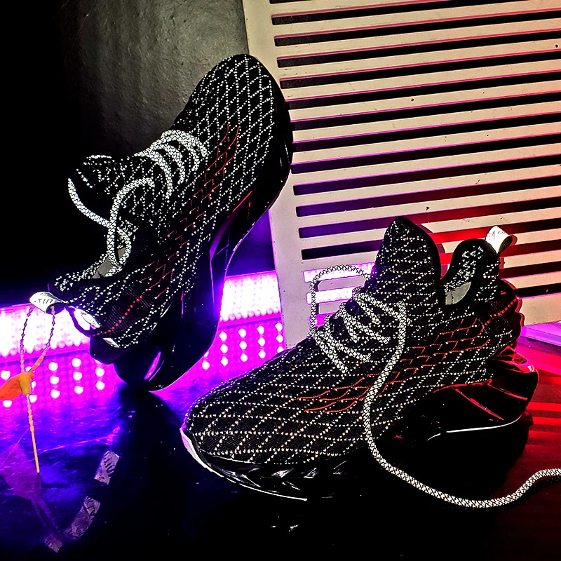Reflective Blade Sneakers Tank Shoes Running Shoes For Men Black Casual Shoes Fashion White Sneakers Jogging Walking Sports Shoe