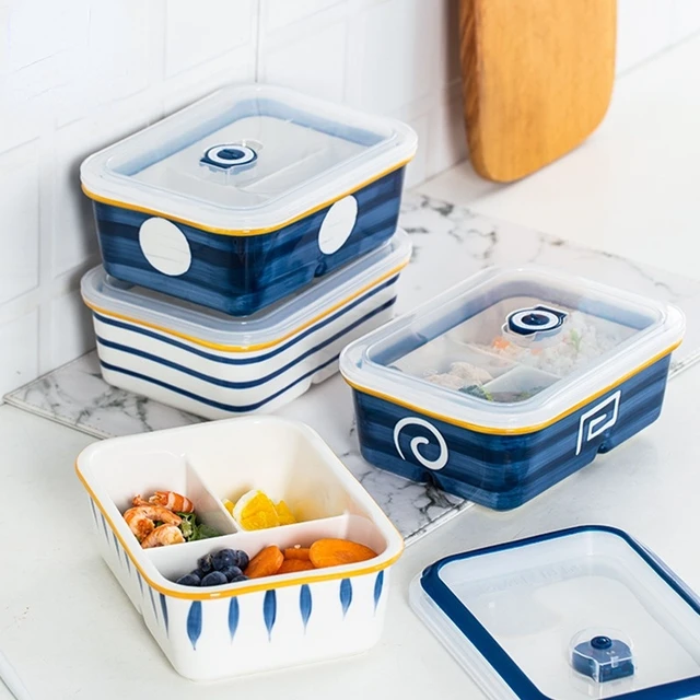 875ml Ceramic Separated Bento Lunch Box for Kid School Women Refrigerator  Food Storage Container Refrigerator Orgainizer Oven - AliExpress