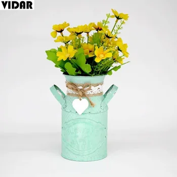 

VIDAR Simple and Creative Round Iron Flower Pots Living Room Personality Flower Women's Clothing Store Pastoral Style Decoration