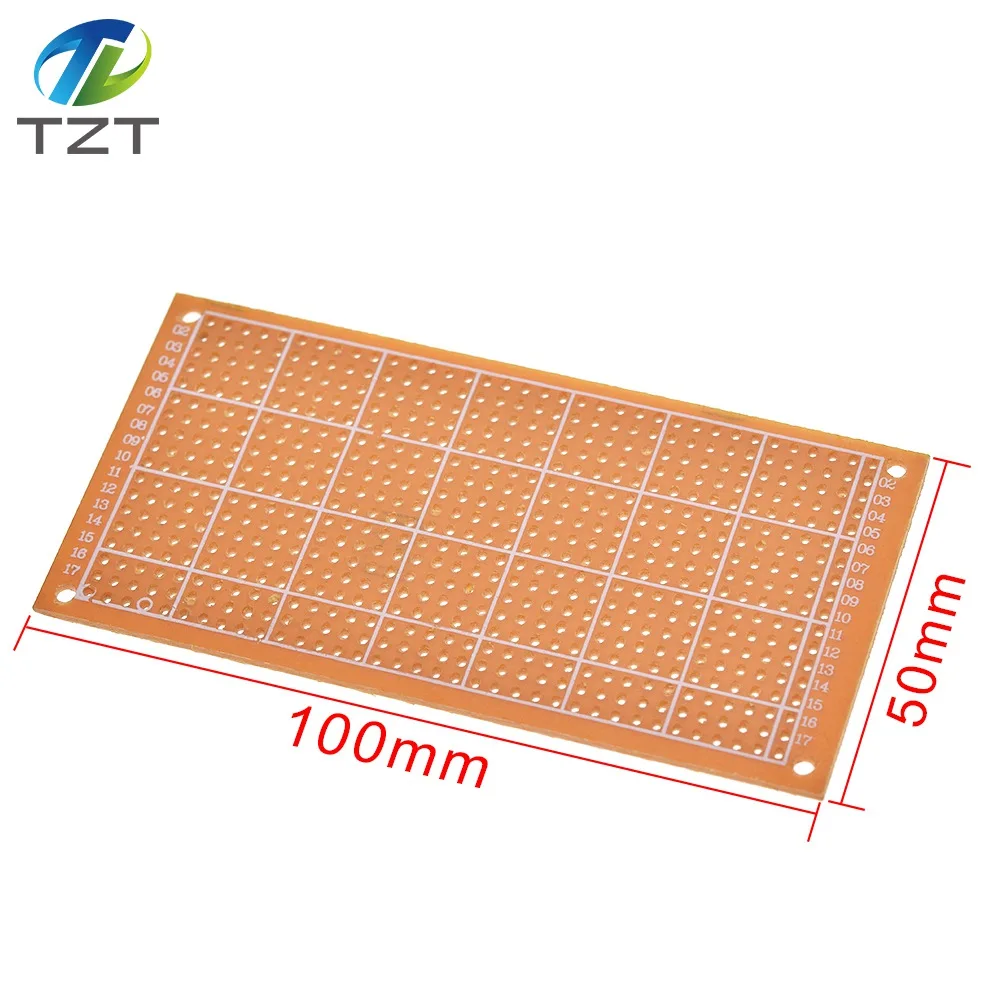 Single Side universal 5x10cm Solderless PCB Test Breadboard Copper Prototype Paper Tinned Plate Joint holes DIY prototype pcb board