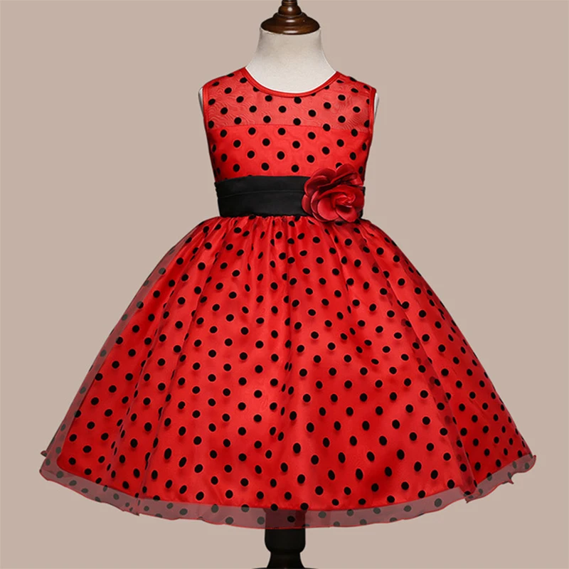 

Baby Girl Polka Dots Dress for Girls Flower Wedding Party Dresses Kids Princess Christmas Dress Halloween Wear Children Clothing