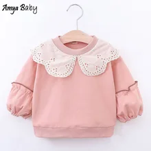 AmyaBaby/ весенний свитер для маленьких девочек; детская одежда с длинными рукавами; пуловер для малышей; толстовки; костюмы принцессы; топы для маленьких девочек; футболка